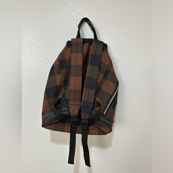Pacific Cotton Black and Brown Checkered Backpack - Picture 4 of 6